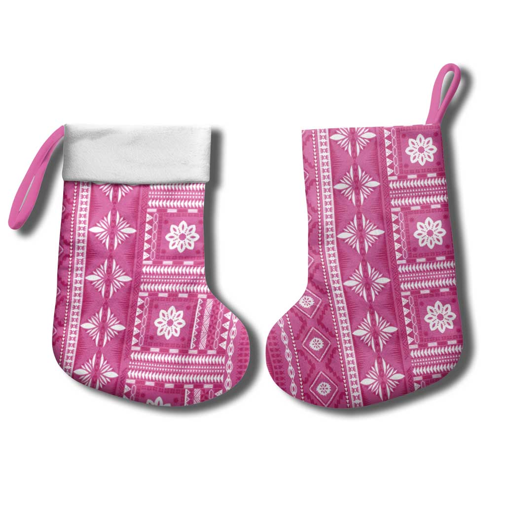 Fiji Masi All Pink Christmas Stocking Tapa Pattern - Polynesian Pride
