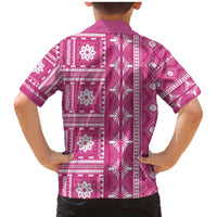 Fiji Masi All Pink Family Matching Mermaid Dress and Hawaiian Shirt Tapa Pattern - Polynesian Pride