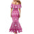 Fiji Masi All Pink Family Matching Mermaid Dress and Hawaiian Shirt Tapa Pattern - Polynesian Pride