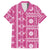 Fiji Masi All Pink Family Matching Off The Shoulder Long Sleeve Dress and Hawaiian Shirt Tapa Pattern - Polynesian Pride