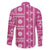 Fiji Masi All Pink Family Matching Tank Maxi Dress and Hawaiian Shirt Tapa Pattern - Polynesian Pride