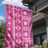Fiji Masi All Pink Garden Flag Tapa Pattern - Polynesian Pride