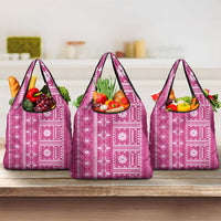 Fiji Masi All Pink Grocery Bag Tapa Pattern - Polynesian Pride