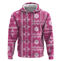 Fiji Masi All Pink Hoodie Tapa Pattern - Polynesian Pride