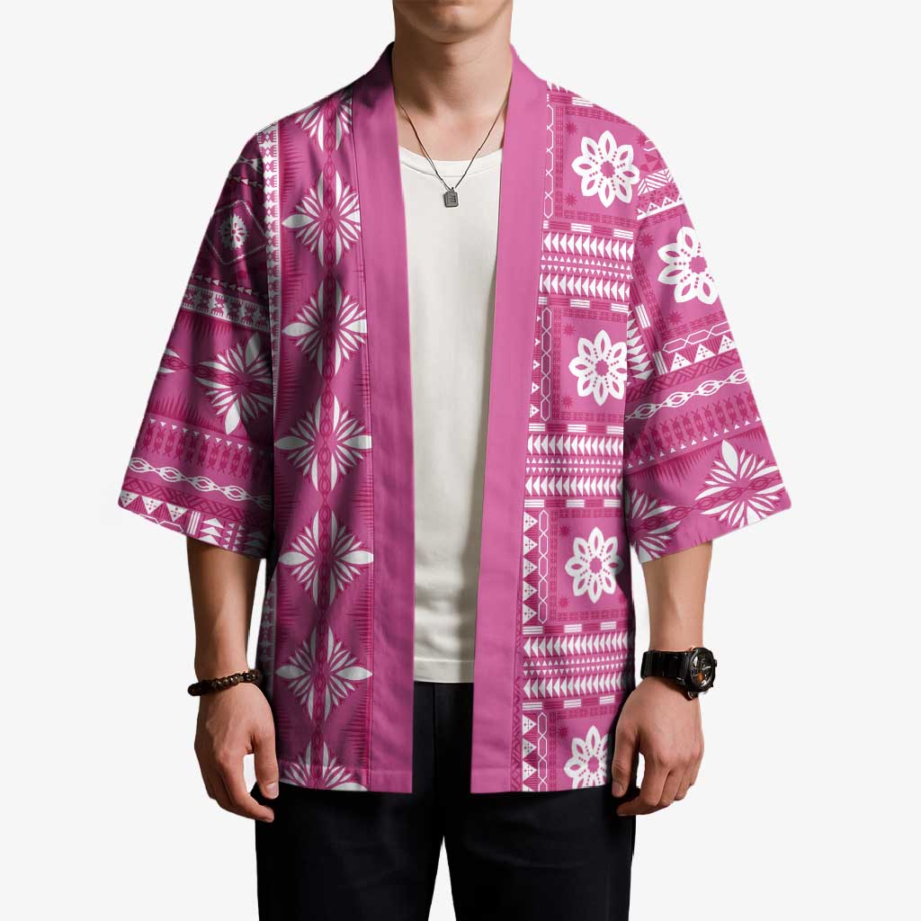 Fiji Masi All Pink Kimono Tapa Pattern - Polynesian Pride