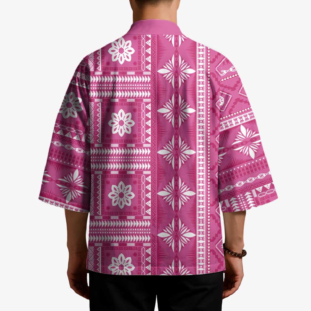 Fiji Masi All Pink Kimono Tapa Pattern - Polynesian Pride