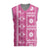 Fiji Masi All Pink Christmas Knitted V-Neck Vest Tapa Pattern - Polynesian Pride