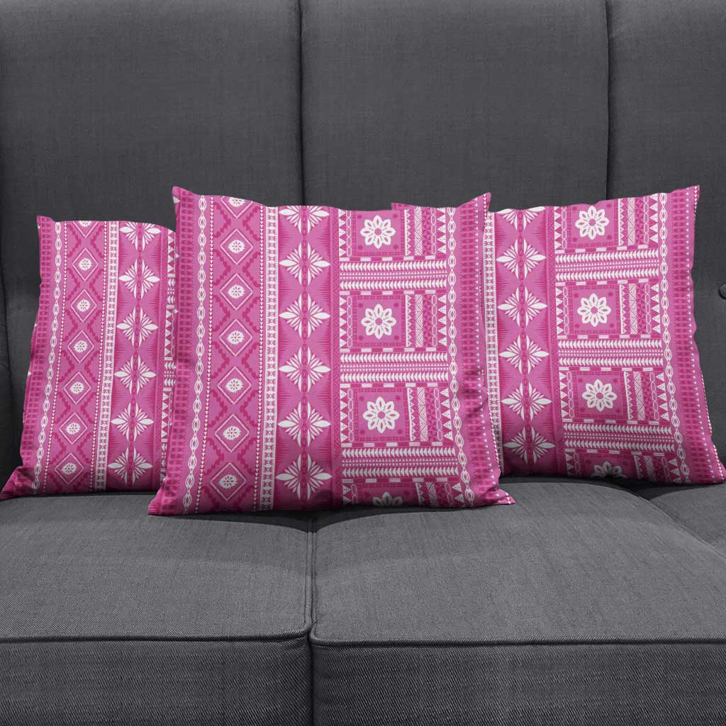 Fiji Masi All Pink Pillow Cover Tapa Pattern - Polynesian Pride