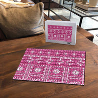 Fiji Masi All Pink Puzzle Tapa Pattern - Polynesian Pride