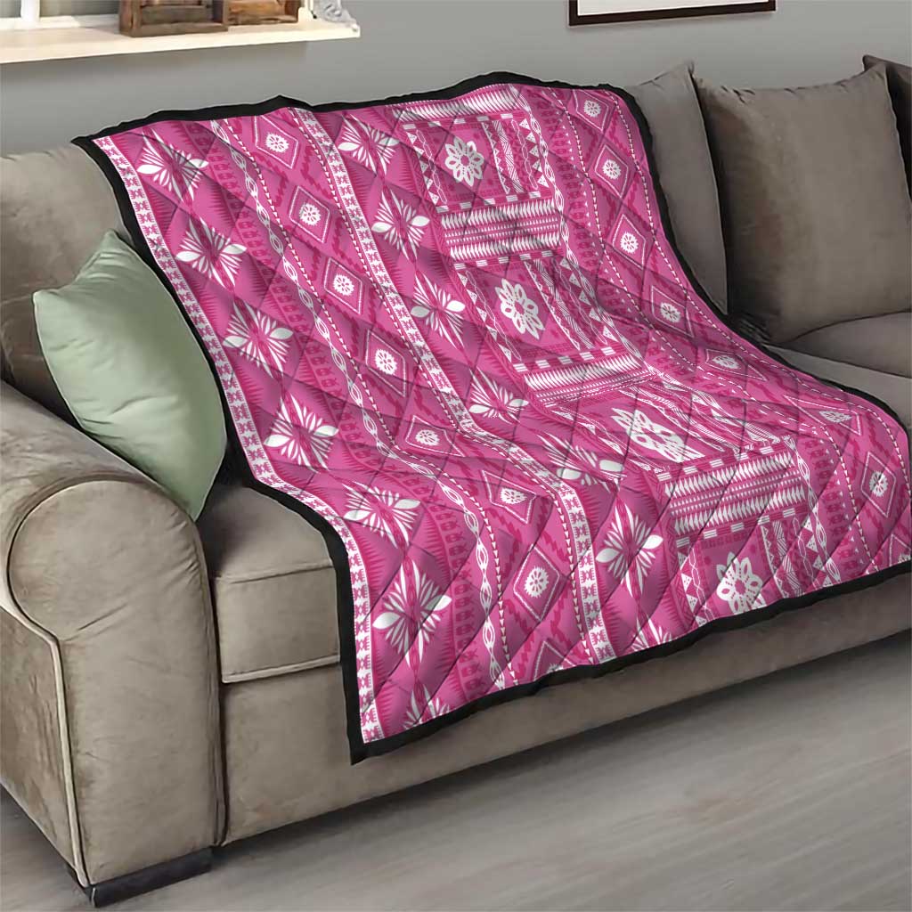 Fiji Masi All Pink Quilt Tapa Pattern - Polynesian Pride