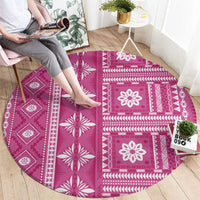 Fiji Masi All Pink Round Carpet Tapa Pattern - Polynesian Pride