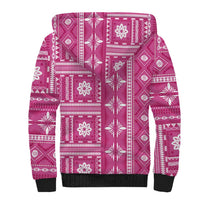 Fiji Masi All Pink Sherpa Hoodie Tapa Pattern - Polynesian Pride