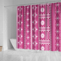 Fiji Masi All Pink Shower Curtain Tapa Pattern - Polynesian Pride