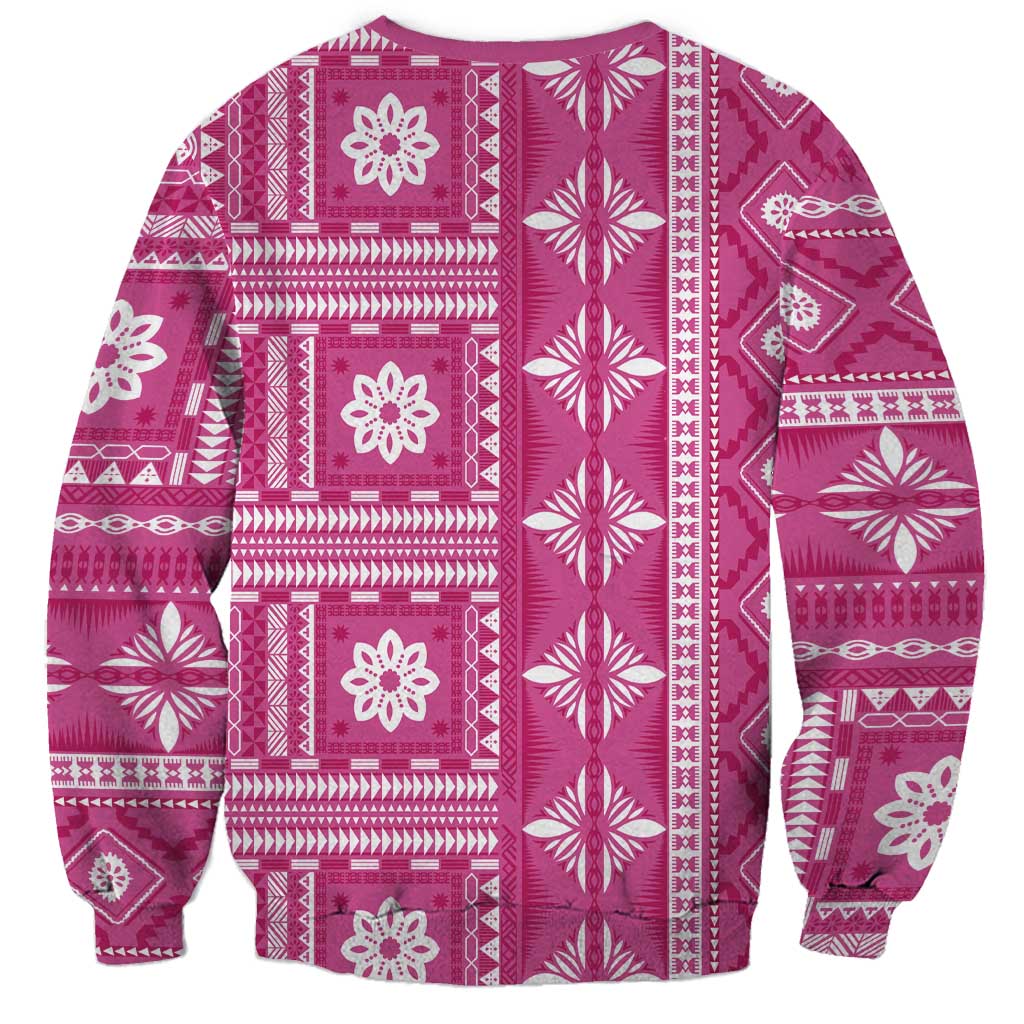 Fiji Masi All Pink Sweatshirt Tapa Pattern - Polynesian Pride