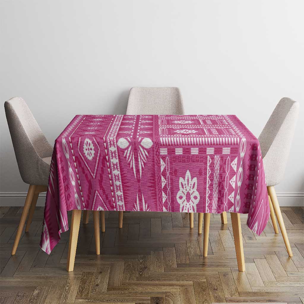 Fiji Masi All Pink Tablecloth Tapa Pattern - Polynesian Pride
