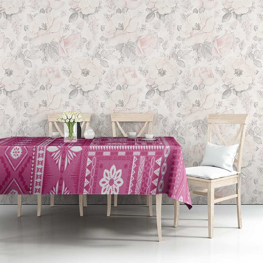 Fiji Masi All Pink Tablecloth Tapa Pattern - Polynesian Pride
