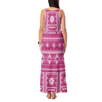 Fiji Masi All Pink Tank Maxi Dress Tapa Pattern - Polynesian Pride