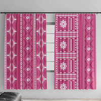 Fiji Masi All Pink Window Curtain Tapa Pattern - Polynesian Pride