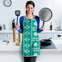Fiji Masi All Teal Apron Tapa Pattern - Polynesian Pride