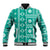 Fiji Masi All Teal Baseball Jacket Tapa Pattern - Polynesian Pride