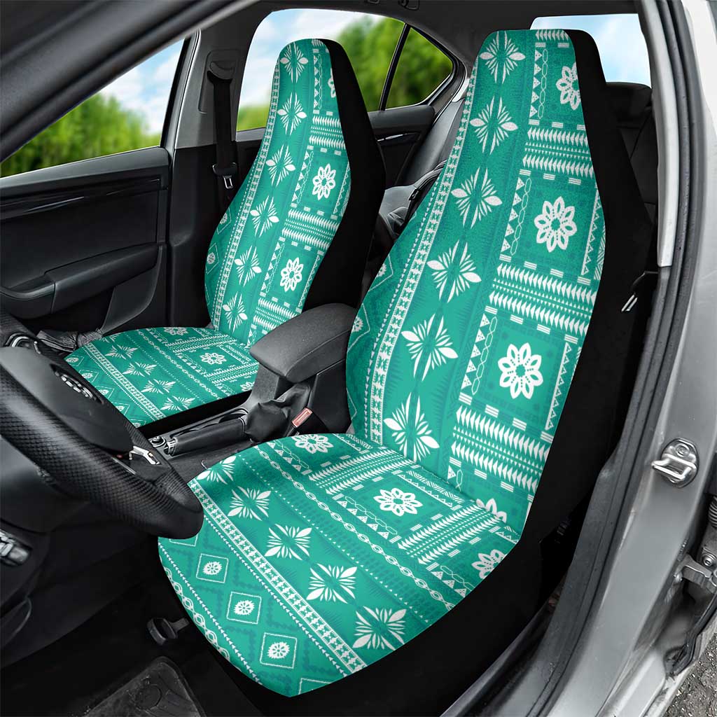 Fiji Masi All Teal Car Seat Cover Tapa Pattern - Polynesian Pride