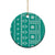 Fiji Masi All Teal Ceramic Ornament Tapa Pattern - Polynesian Pride