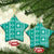 Fiji Masi All Teal Ceramic Ornament Tapa Pattern - Polynesian Pride