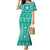 Fiji Masi All Teal Family Matching Mermaid Dress and Hawaiian Shirt Tapa Pattern - Polynesian Pride