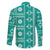 Fiji Masi All Teal Family Matching Short Sleeve Bodycon Dress and Hawaiian Shirt Tapa Pattern - Polynesian Pride