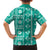 Fiji Masi All Teal Hawaiian Shirt Tapa Pattern - Polynesian Pride