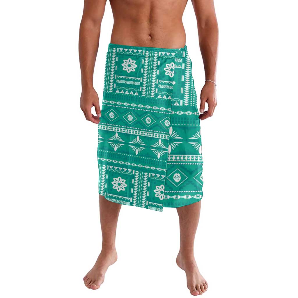 Fiji Masi All Teal Lavalava Tapa Pattern - Polynesian Pride