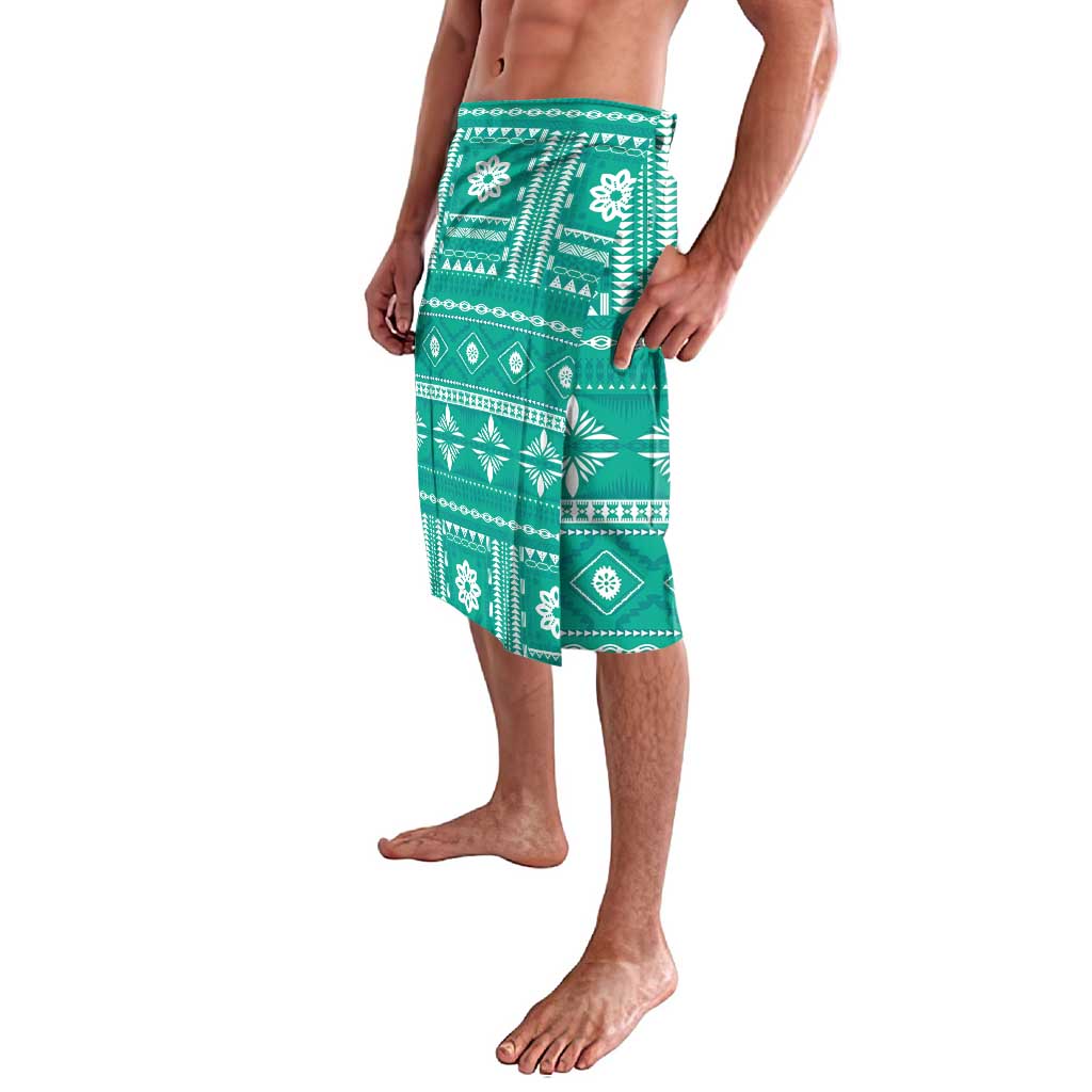 Fiji Masi All Teal Lavalava Tapa Pattern - Polynesian Pride