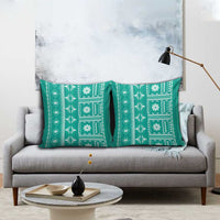 Fiji Masi All Teal Pillow Cover Tapa Pattern - Polynesian Pride