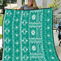 Fiji Masi All Teal Quilt Tapa Pattern - Polynesian Pride