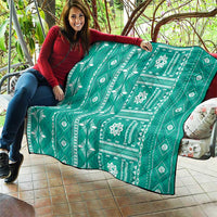 Fiji Masi All Teal Quilt Tapa Pattern - Polynesian Pride