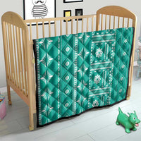 Fiji Masi All Teal Quilt Tapa Pattern - Polynesian Pride