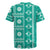 Fiji Masi All Teal Rugby Jersey Tapa Pattern - Polynesian Pride
