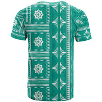 Fiji Masi All Teal T Shirt Tapa Pattern - Polynesian Pride
