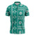 Fiji Masi All Teal Zipper Polo Shirt Tapa Pattern - Polynesian Pride