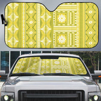 Fiji Masi All Yellow Auto Sun Shade Tapa Pattern - Polynesian Pride