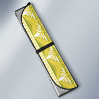 Fiji Masi All Yellow Auto Sun Shade Tapa Pattern - Polynesian Pride