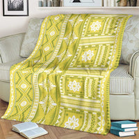Fiji Masi All Yellow Blanket Tapa Pattern - Polynesian Pride