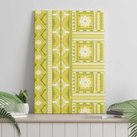 Fiji Masi All Yellow Canvas Wall Art Tapa Pattern - Polynesian Pride