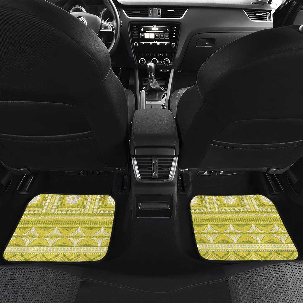 Fiji Masi All Yellow Car Mats Tapa Pattern - Polynesian Pride