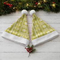 Fiji Masi All Yellow Christmas Santa Hat Tapa Pattern - Polynesian Pride