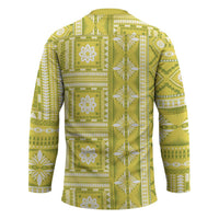 Fiji Masi All Yellow Hockey Jersey Tapa Pattern - Polynesian Pride