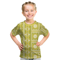 Fiji Masi All Yellow Kid T Shirt Tapa Pattern - Polynesian Pride