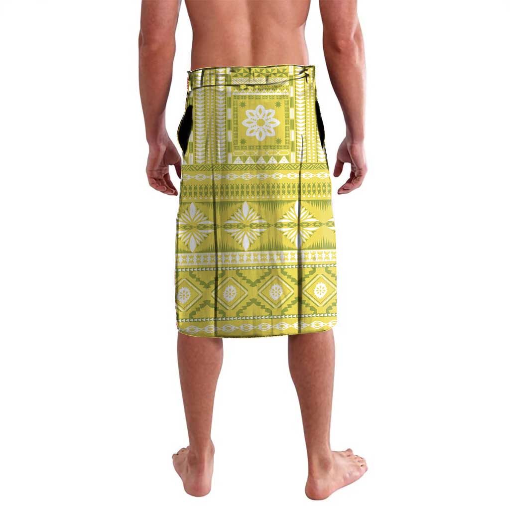 Fiji Masi All Yellow Lavalava Tapa Pattern - Polynesian Pride