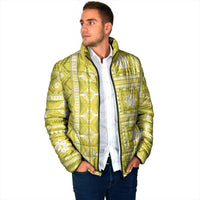 Fiji Masi All Yellow Padded Jacket Tapa Pattern - Polynesian Pride