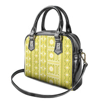 Fiji Masi All Yellow Shoulder Handbag Tapa Pattern - Polynesian Pride